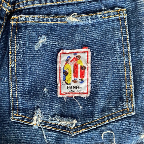 Vintage denim distressed Jean shorts - Picture 5 of 6